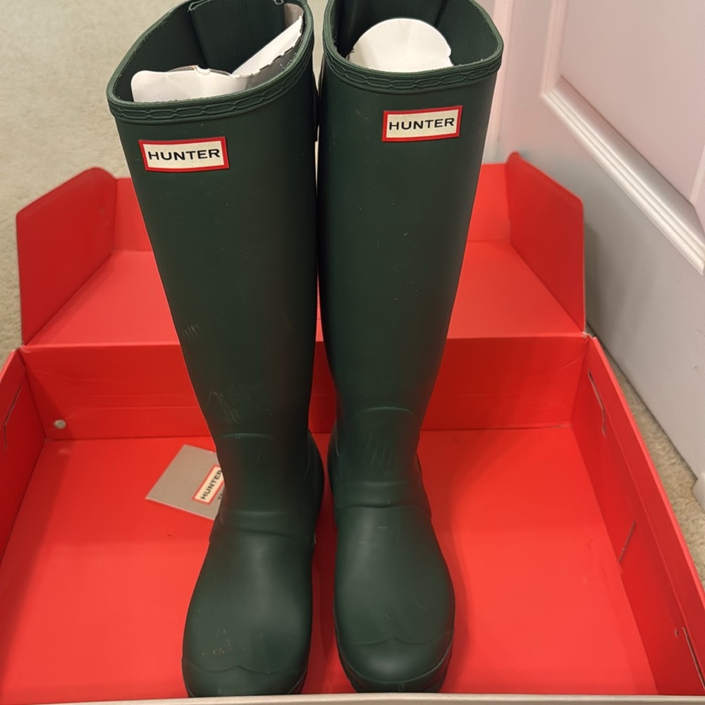 Hunter Original Back Adjustable Tall Rain Boots, 8 US, 39, Hunter Green